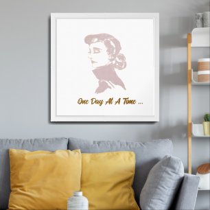 Inspirational Quote "One Day At A Time"  Framed Art