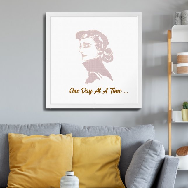 Inspirational Quote "One Day At A Time"  Framed Art (Living Room 3)