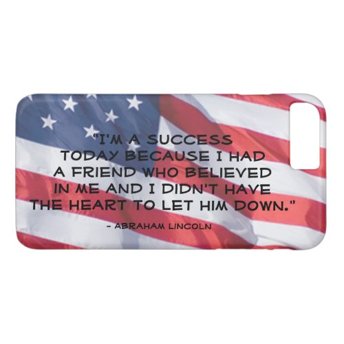 Inspirational Quote Over Anerican Flag Background iPhone 8 Plus7 Plus Case