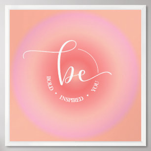 Inspirational Quote Peach Be Inspired By Nature Framed Art