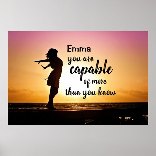 Inspirational Quote Personalized Name Capable Poster