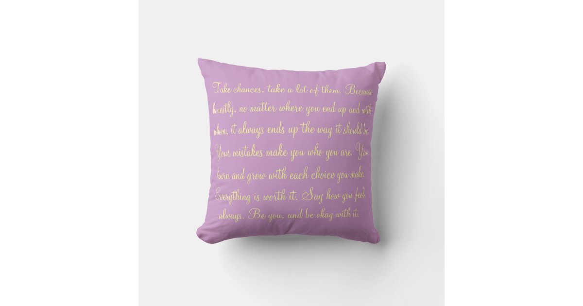 Inspirational Quote Pillow | Zazzle