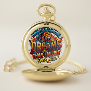 Inspirational quote pillow design pocket watch