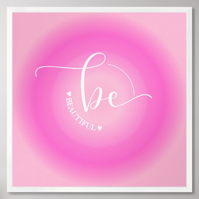 Inspirational Quote Pink Be Inspired By Nature Framed Art (Framed Front)