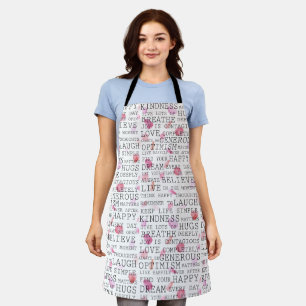 Inspirational Quote Pink Peach Rose Petals Apron