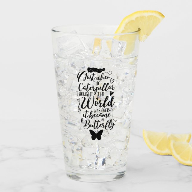 Inspirational Quote Positive Thinking Affirmation  Glass (Back Ice)