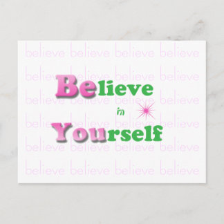 Inspirational Quote Postcard-Believe in Yourself Postcard