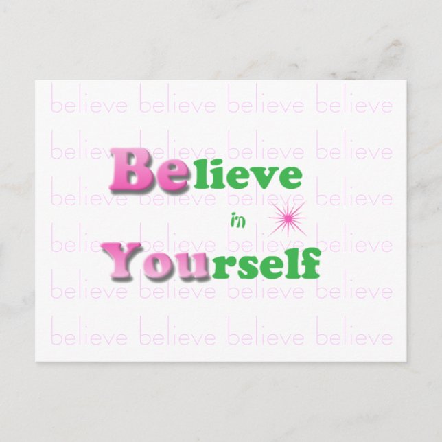 Inspirational Quote Postcard-Believe in Yourself Postcard (Front)