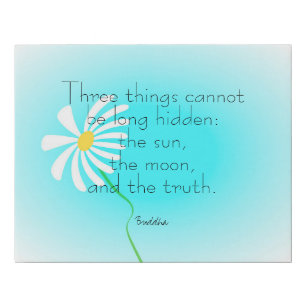 inspirational quote  poster Buddha on truth text Faux Canvas Print