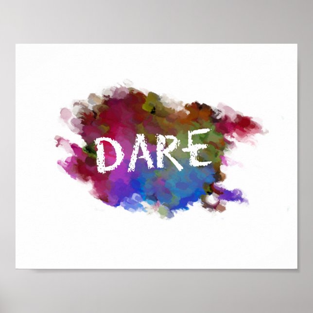 inspirational quote poster colorful paint strokes (Front)