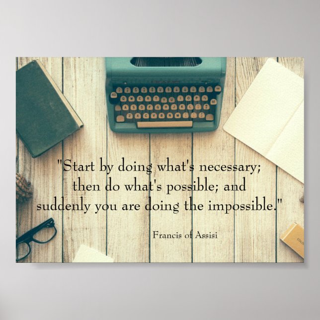 Inspirational Quote Poster Doing the Impossible (Front)