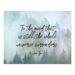 inspirational quote poster Lao Tzu on misty pines