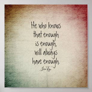inspirational quote poster Lao Tzu text