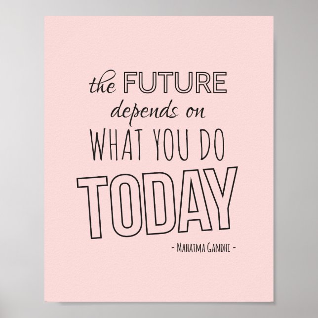 Inspirational Quote Poster The Future Pink Trend (Front)