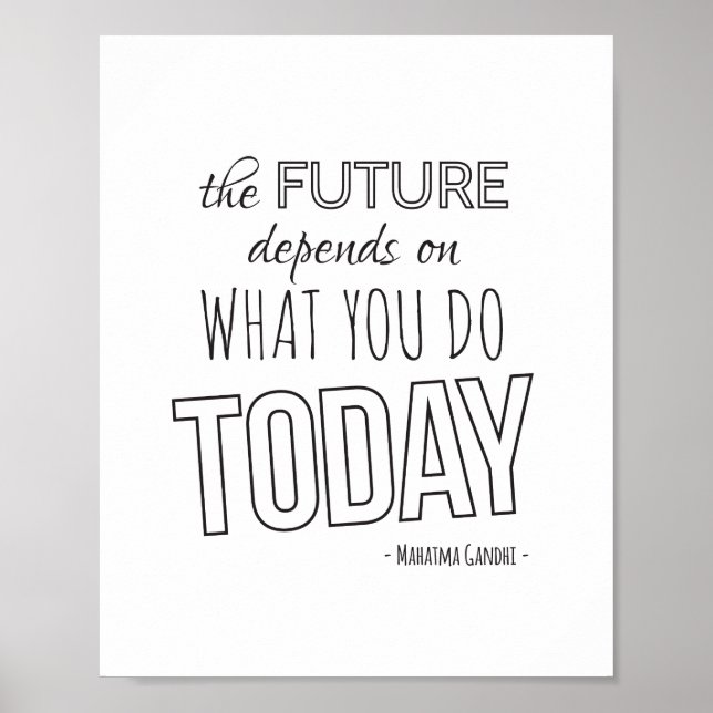 Inspirational Quote Poster The Future White Trend (Front)