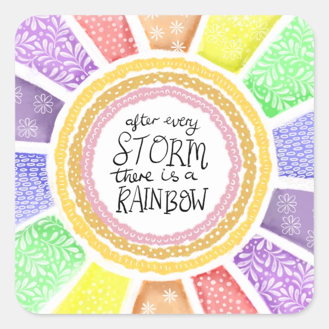 Inspirational Quote Print – “After Every Storm Square Sticker (Front)