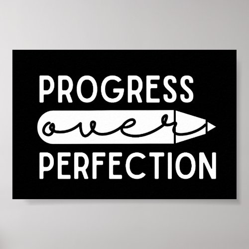 Inspirational Quote Progress Over Perfection Poster