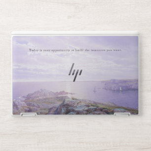 Inspirational Quote Purple Blue Seascape Desk Mat HP Laptop Skin