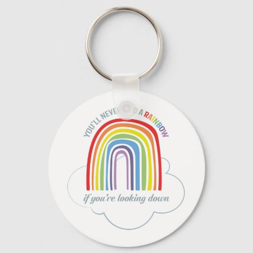 Inspirational Quote Rainbow Keychain