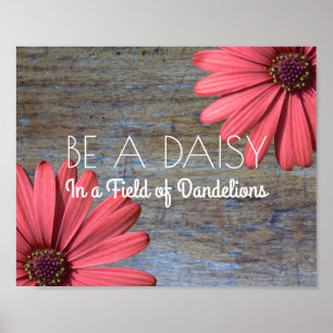 Inspirational Quote Rustic Wood Be a Daisy Sign