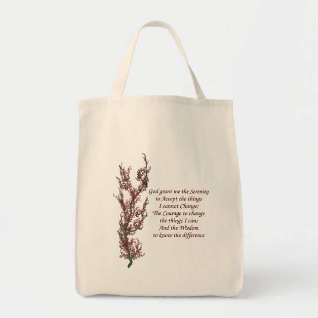 Inspirational Quote Serenity Prayer Tote Bag (Front)