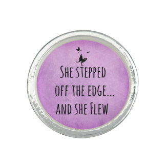 Inspirational Quote: She Stepped off the Edge and Ring