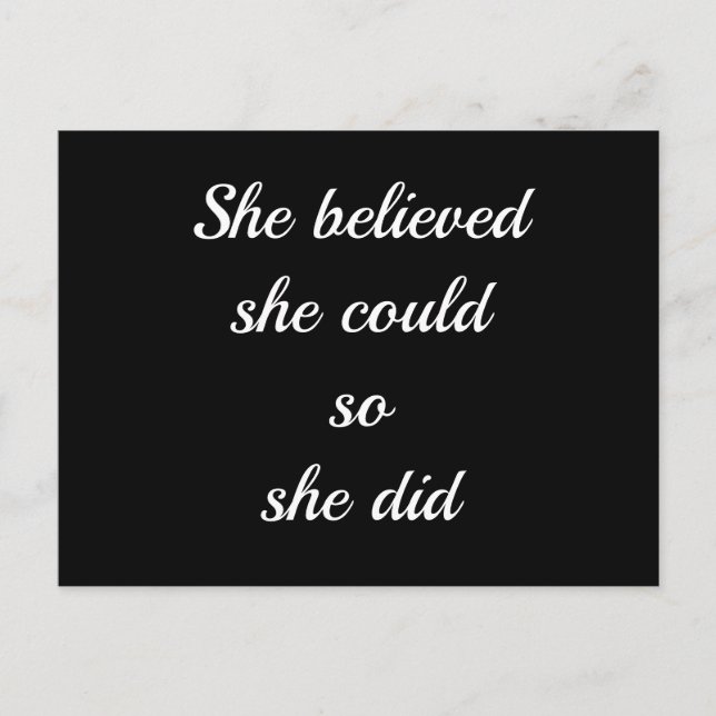 Inspirational Quote simple lettering Postcard (Front)