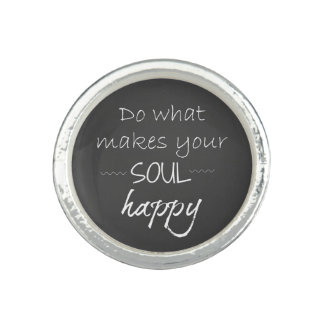 Inspirational Quote: Soul Happy Ring