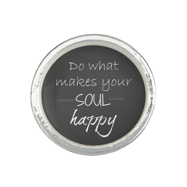 Inspirational Quote: Soul Happy Ring (Front)
