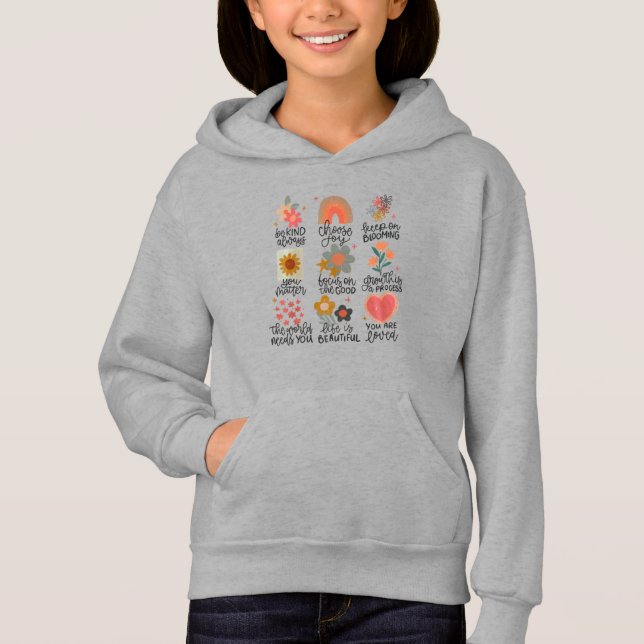 Inspirational Quote Stickers Hoodie (Front)