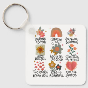 Inspirational Quote Stickers Keychain