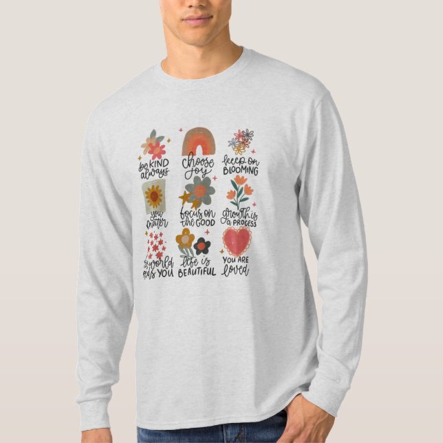 Inspirational Quote Stickers T-Shirt (Front)