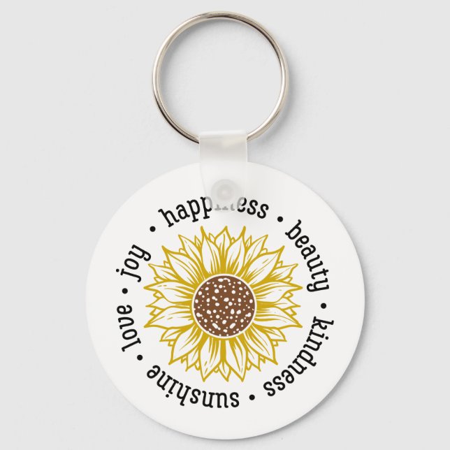 Inspirational Quote | Sunflower Keychain (Front)