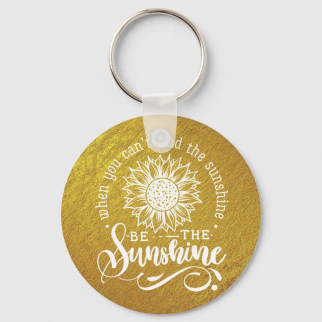 Inspirational Quote | Sunflower Keychain (Front)