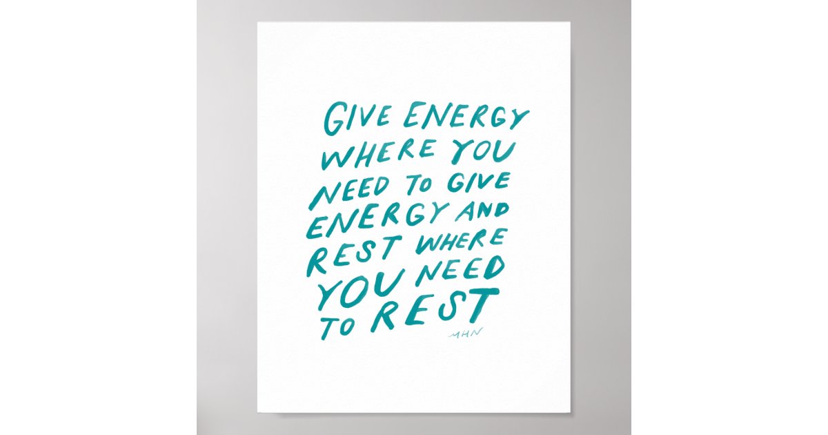 Inspirational quote teal watercolor poster | Zazzle
