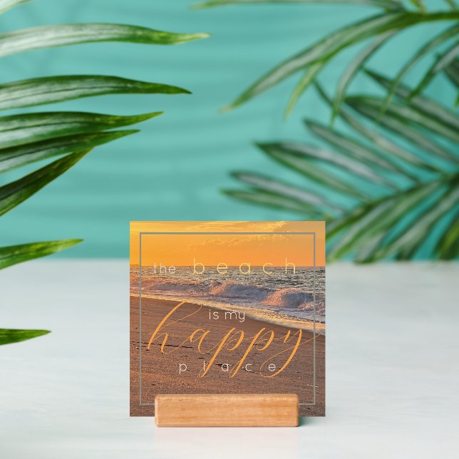 Inspirational Quote The Beach is my Happy Place Holder (Insitu 2)