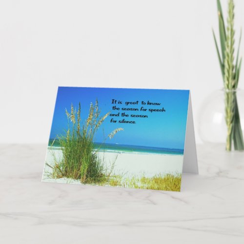 Inspirational Quote The sounds of Silence Card