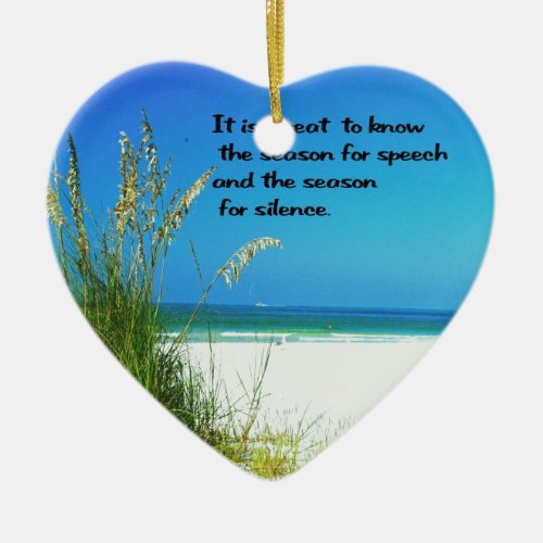 Inspirational Quote The sounds of Silence Ceramic Ornament