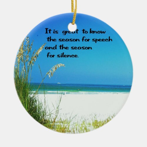 Inspirational Quote The sounds of Silence Ceramic Ornament