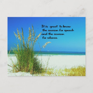 Inspirational Quote The sounds of Silence Postcard