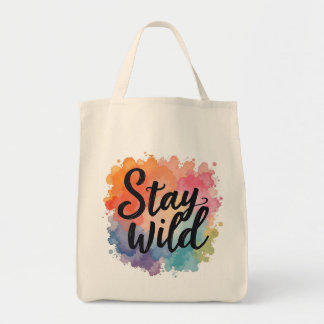 Inspirational Quote Tote Bag with Colorful Abstrac
