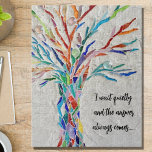Inspirational Quote Tree Jigsaw Puzzle<br><div class="desc">This decorative jigsaw puzzle features a mosaic tree in rainbow colors and an inspiring quote.
Easily customizable with your own words.
Because we create our artwork you won't find this exact image from other designers.
Original Mosaic © Michele Davies.</div>