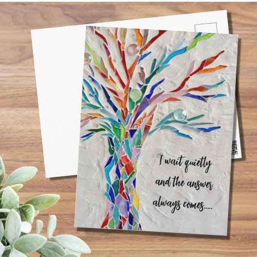 Inspirational Quote Tree  Postcard