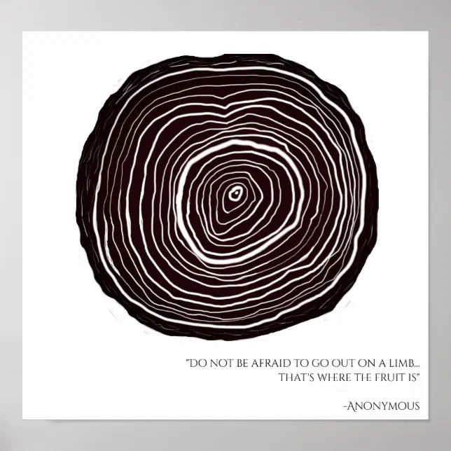 Inspirational Quote | Tree Ring Poster | Zazzle