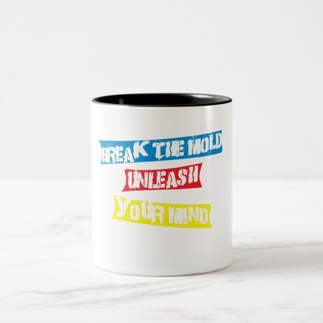 Inspirational quote Two-Tone coffee mug (Center)