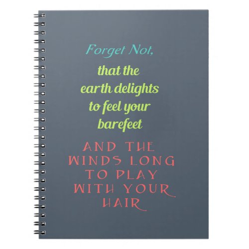 Inspirational Quote Typography Notebook
