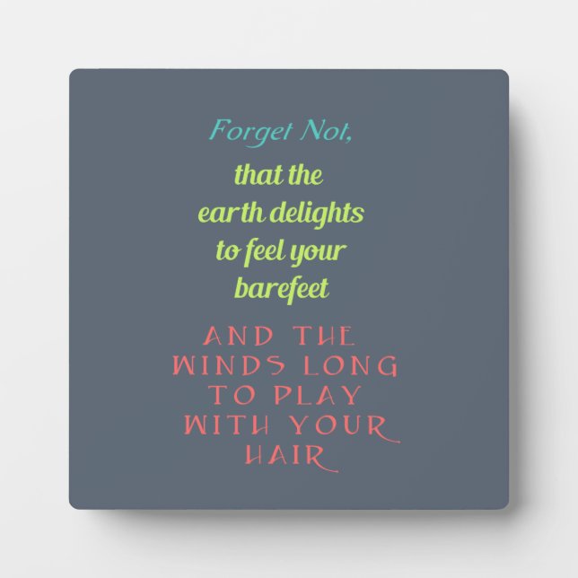 Inspirational Quote Typography Plaque (Front)