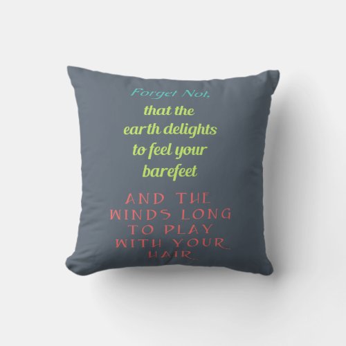 Inspirational Quote Typography Throw Pillow
