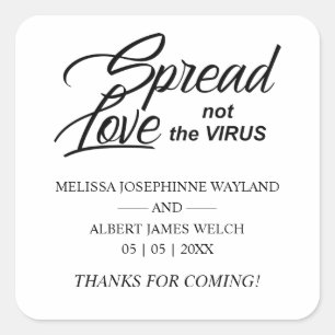 Inspirational Quote Wedding Sanitizing Hand Gel Square Sticker