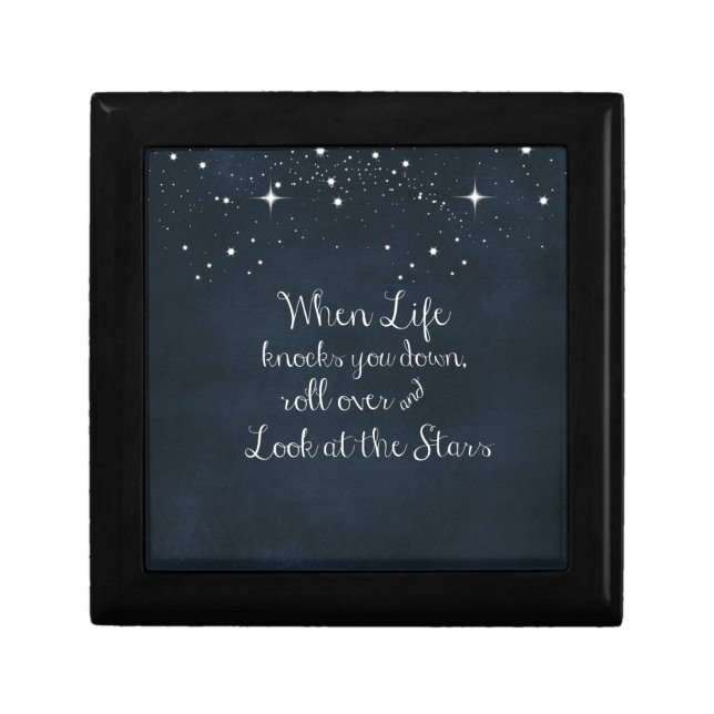 Inspirational Quote: When Life Knocks you Down Jewelry Box (Front)